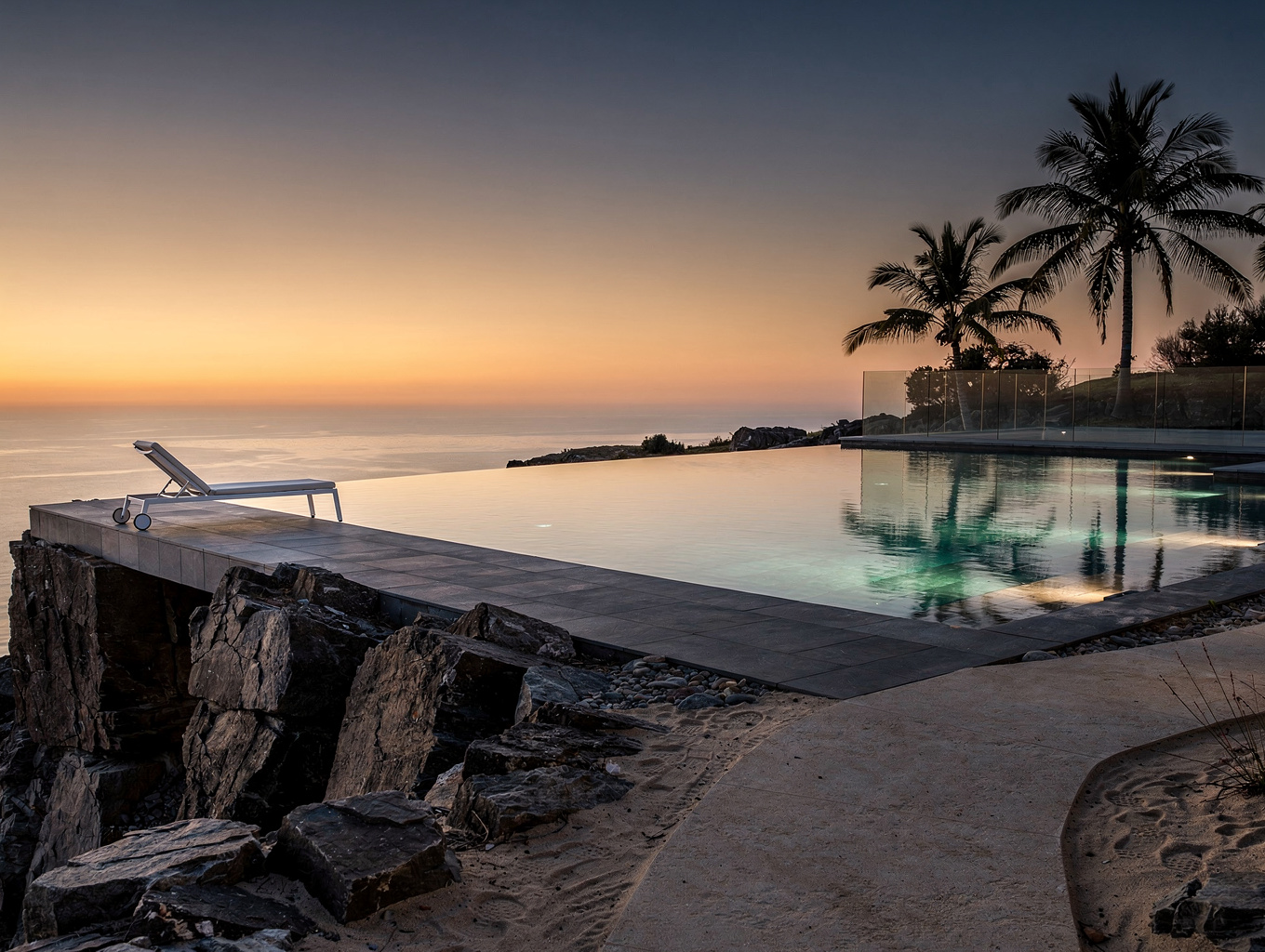 Breathtaking view from a luxury cliffside resort