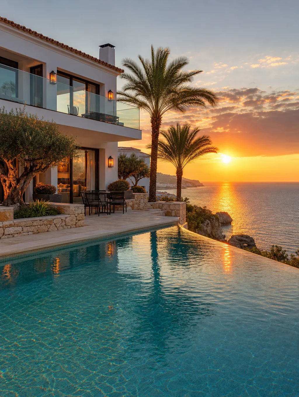 Luxury cliffside villa overlooking the Mediterranean